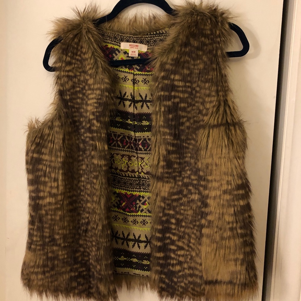 Brown faux Fur Vest